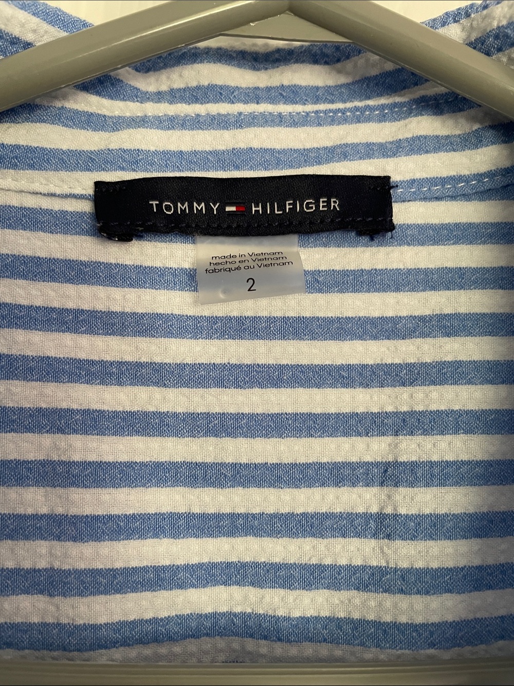 Tommy Hilfiger Sleeveless Blue and White Stripe Dress - Picture 3 of 3